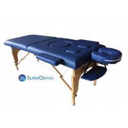 Επαγγελματικό Κρεβάτι Pro_2 Dark Blue για Εγκύους Μασάζ Φυσικοθεραπείας Βαλίτσα Ξύλινο φορητό